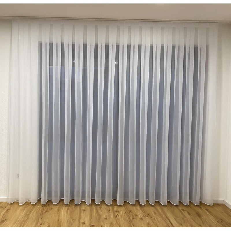 Gerster Ready-Made Curtain, White (Width 200 cm, Length 255 cm)