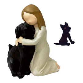 FDGGT 1 Dog Ornament and 1 Dog Pendant, Resin Crafts Creative Table Decoration Home Decoration