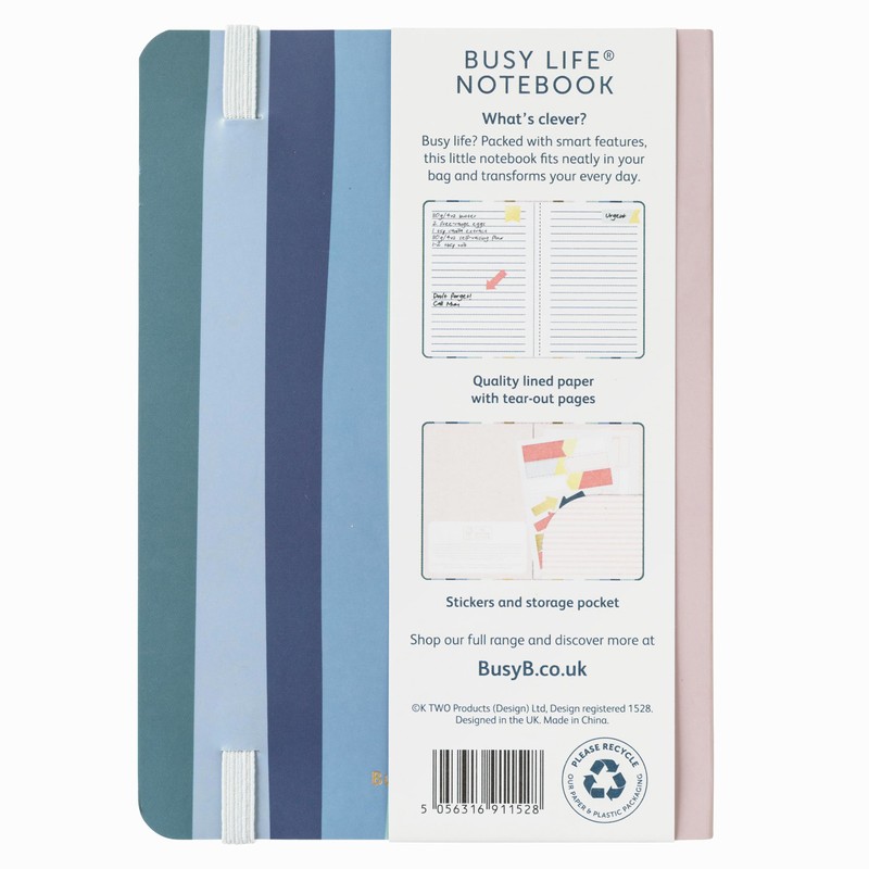 Busy B A6 Busy Life Notebook - Striped Cover -