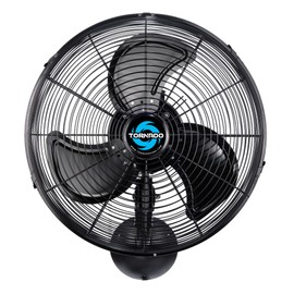 Tornado 16-Inch Pro Series Waterproof Outdoor Oscillating Wall Mount Fan – Heavy-Duty High-Velocity Metal Fan for Industrial, Commercial, Residential, and Greenhouse Use – UL Safety Listed