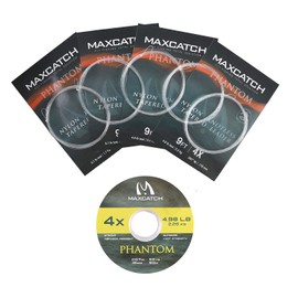 MAXIMUMCATCH Maxcatch Fly Fishing Tapered Leader with Loop and Tippet Combo 9ft (0X-7X) (2X Leader (5pcs)+2X Tippet(1pcs))