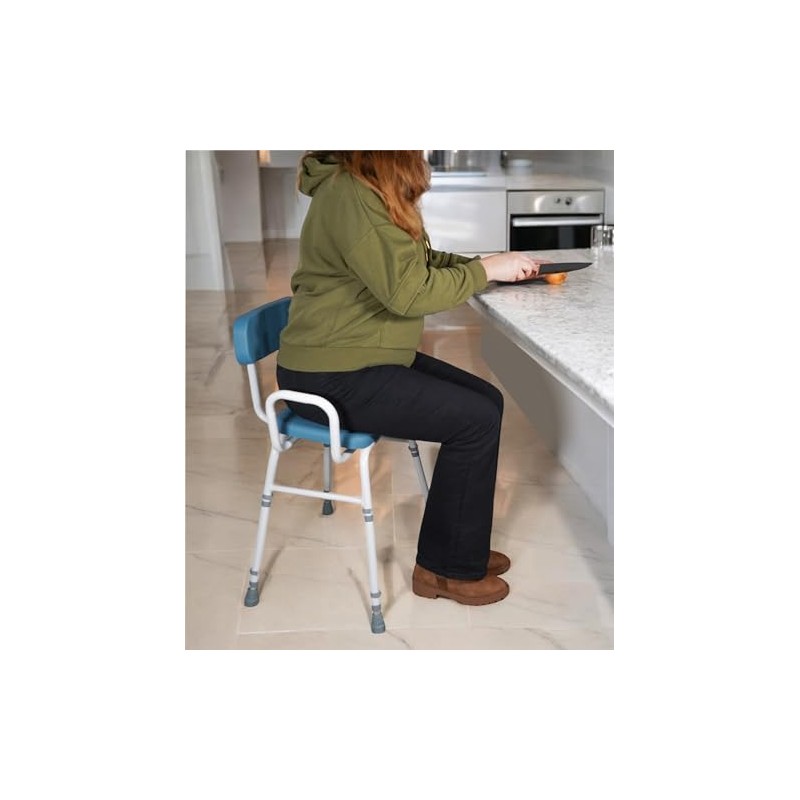 Aidapt Multi-Use Perching Stool.4 in 1 Configuration,Comfy Padded Seat&Back,Height Adjustable,Push
