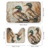 TOWINSFB 4Pcs Playful Animal Shower Curtain, Countryside Mallard Duck Lake