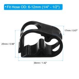 PATIKIL 5pcs Plastic Tube Tube Clamp 6mm-12mm Tube Adjustable Outside Diameter Precise Crow Control Hose Clamp Clip for Laboratory Pinch Valve Black