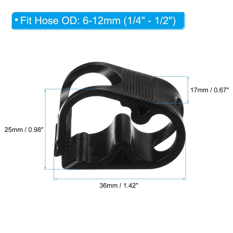 PATIKIL 5pcs Plastic Tube Tube Clamp 6mm-12mm Tube Adjustable Outside