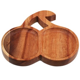 ABOOFAN Small Wooden Serving Tray Mini Cherry Shape Charcuterie Boards Serving Platters for Cookie, Snack, Cheese, Appetizer, Dessert, Party Food Dish