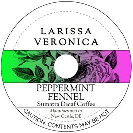 Peppermint Fennel Sumatra Decaf Coffee (Single Serve K-Cup Pods) (Gourmet, Naturally Flavored, Whole Coffee Beans) (12 pods, ZIN: 577614) - 2 Pack