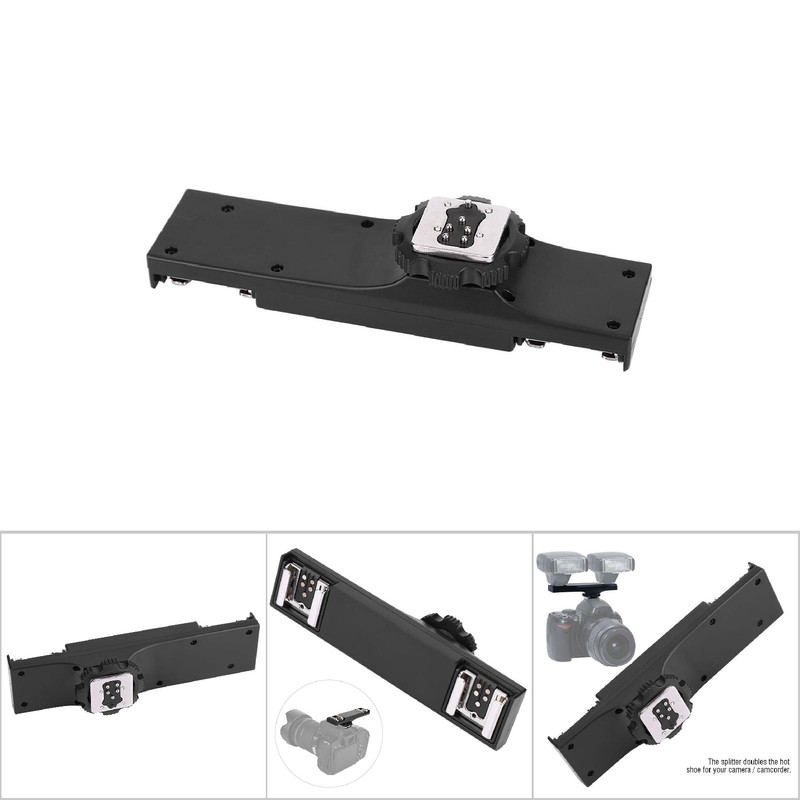 Quality Ultralight Dual Hot Shoe Splitter for SLR Camera Camcorder