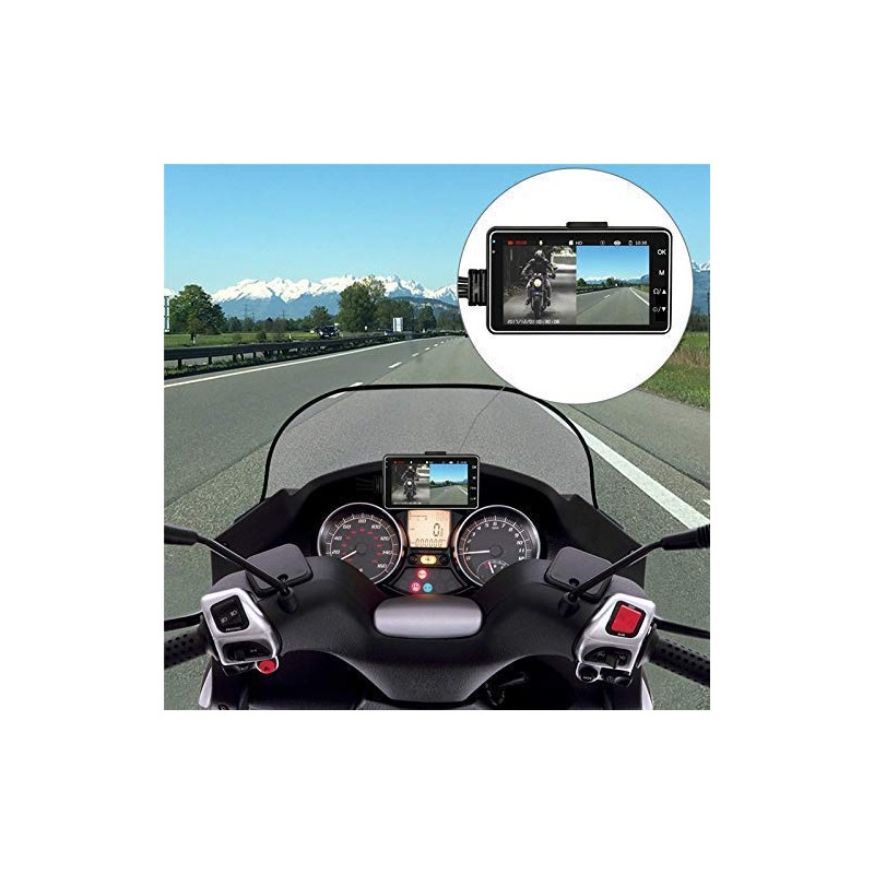 MASO Motorcycle Dash Cameras 3" 1080P HD Action Dual Camera
