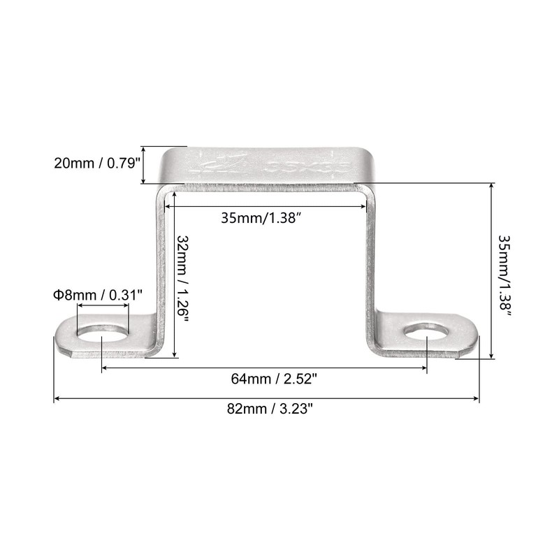 TA-VIGOR U Shaped Connector Bracket 32 x 37mm 304 Stainless