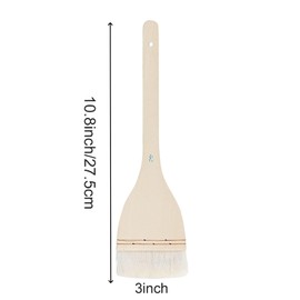 ZEONHEI 3 PCS 3 Inch Flat Hake Brushes, Soft Goat Hair Brush and Hake Paint Brush with Solid Wooden Handle, Hake Brushes Set for Watercolor Pottery Painting Arts
