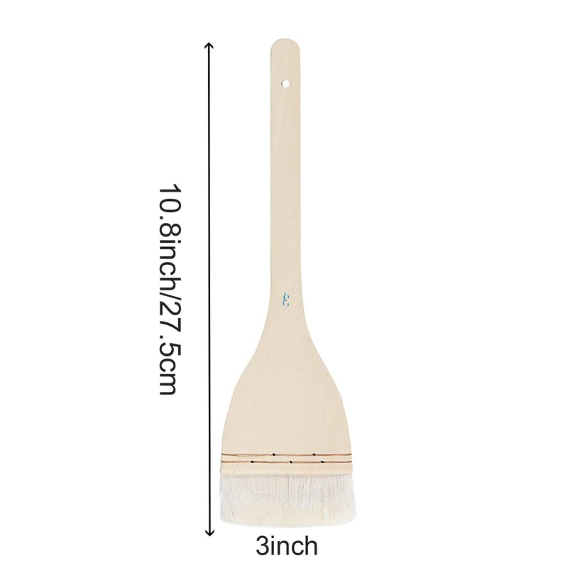 ZEONHEI 3 PCS 3 Inch Flat Hake Brushes, Soft Goat