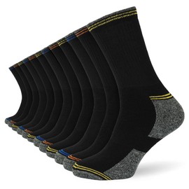Socksmad Mens Work Socks 12 Pack - Mens Thick Socks - Warm Work Socks Multipack - Winter Socks for Men Boot (UK, Numeric, 6, 11, Regular, Regular, Contrast Heel & Toe)