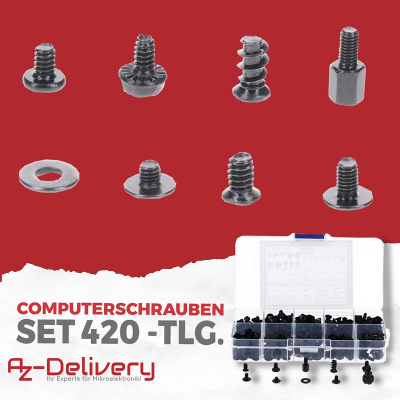 AZ-Delivery 420-Piece PC Screws Set - Comprehensive Computer Screws Set