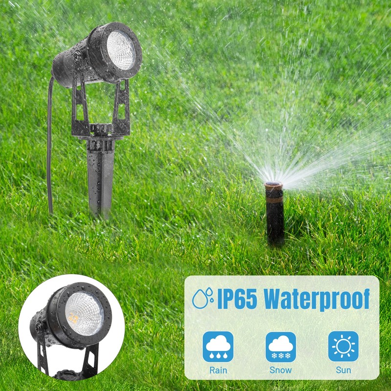 LAMPELIP Garden Spotlight LED Outdoor Waterproof White Pack of 4