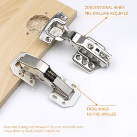 2-Pack Hidden Hinges Soft Close Surface Mount Kitchen Cabinet Hinges, No Pre-drilled for Kitchen Cupboard (4)