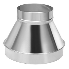 PATIKIL 10 Inch to 6 Inch Round Duct Reducer Increaser Connector, Galvanized Steel Air Duct Adapter Pipe Fitting for Bathroom Kitchen Inline Ventilation Systems, Silver Tone