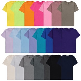 SOCKS'NBULK 36 Pack Mens Classic Crew Neck Soft Cotton Short Sleeve T-Shirts Tees Mix Colors Bulk Size (Mix, X-Large)