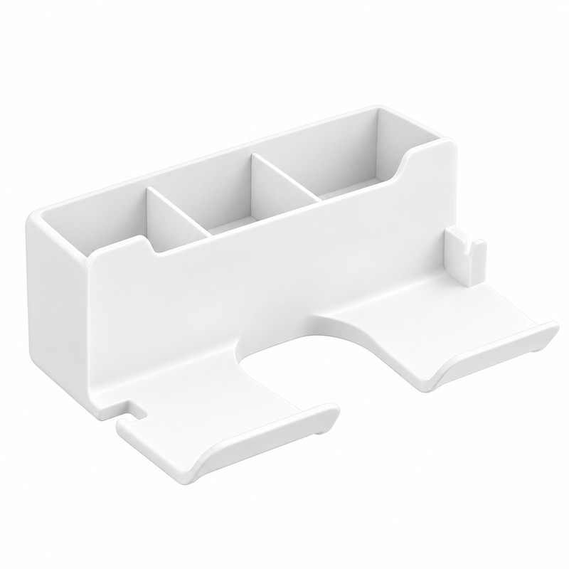 Wall-Mounted Hair Dryer Holder for Bathroom Organization – No-Drill Plastic