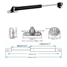 QLXHBOT Gas Struts 10inch 60N/14lb Gas Struts for Cabinets - Professional Cabinet Shocks and Gas Struts，2Pcs
