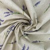 Cotton Rich Linen Look Upholstery Fabric Purple Lavender Flower Digital