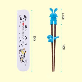 Kikier Children's Cartoon Chopsticks Learning Easy to Use Wooden Chopsticks Kids Chopsticks