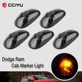 cciyu 5 Pack Smoke Amber LED Cab Roof Marker Clearance Light Lamp Smoked Covers Replacement fit for 1999-2002 for Dodge for Ram 2500 3500 4500 Cab Marker