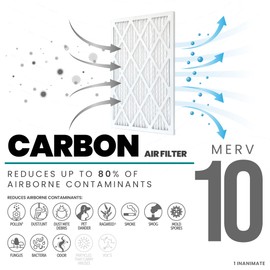 Accumulair Carbon 18x24x1 MERV 10 HVAC AC Furnace Air Filter (4-Pack) | Replacement Air Filter for Home, Residential and Commercial Use | Made in USA | Actual Size 17.5x23.5x1