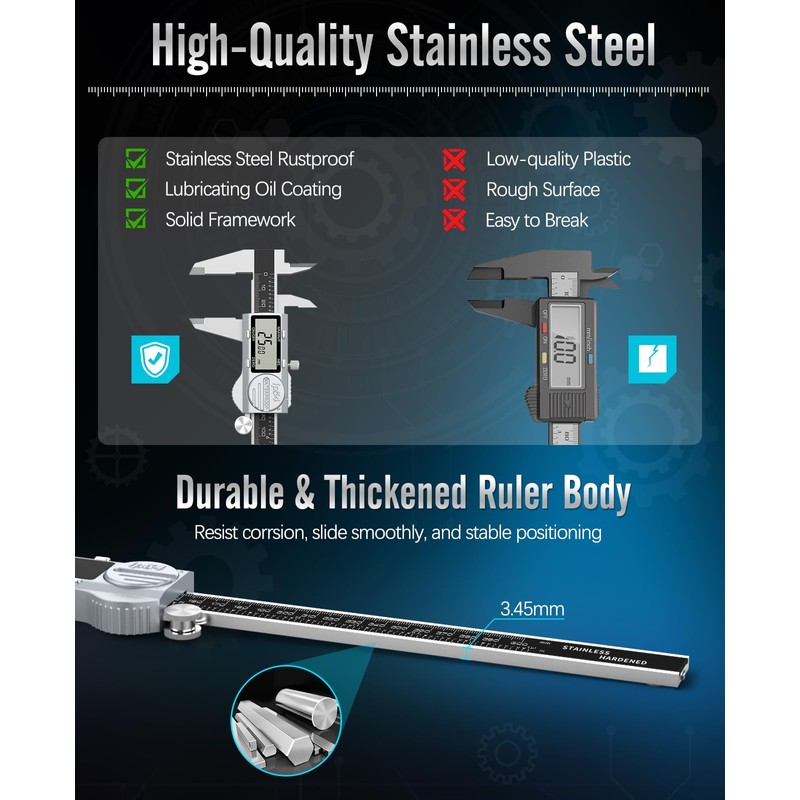 Housolution Digital Caliper 12 Inch, (ABS) Absolute Scale Caliper, IP54