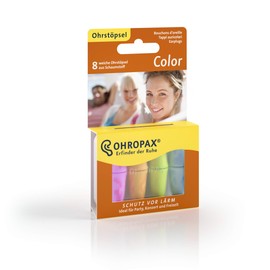 Ohropax Color Ear Plugs - Colourful Foam Ear Plugs to Prevent Noise - For Festivals and Concerts - Pack of 8