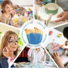 Bouiexye Blue Paint Brushes Set 50 Pcs Watercolor Brushes for