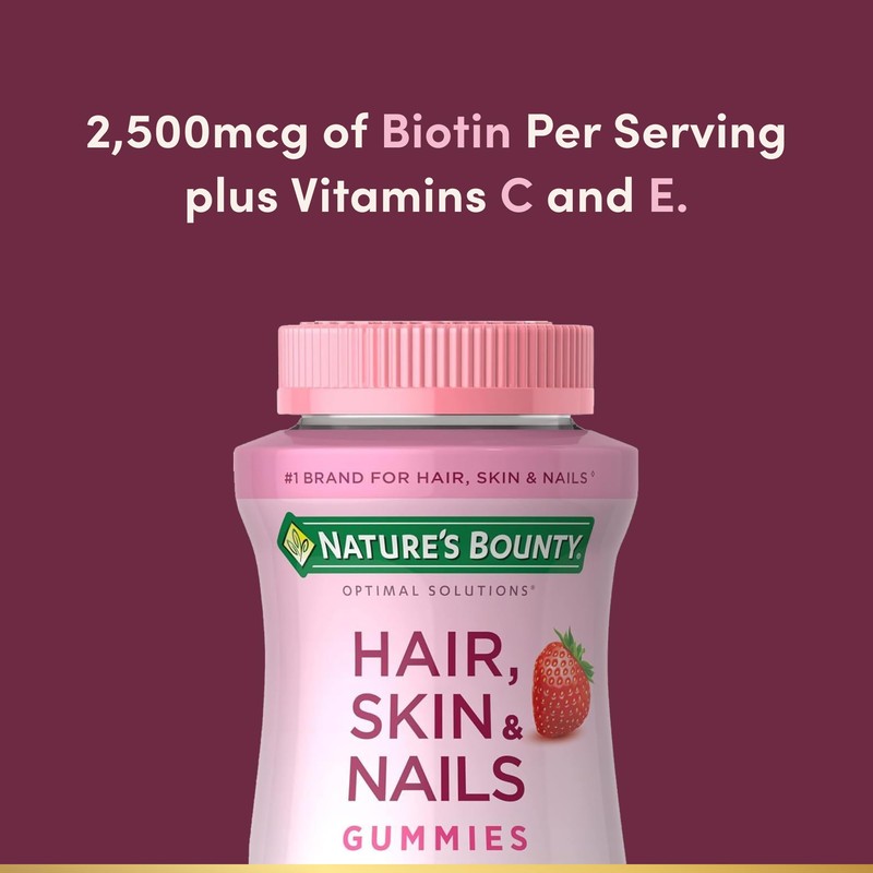 Nature's Bounty Hair, Skin & Nails with Biotin, Strawberry Gummies