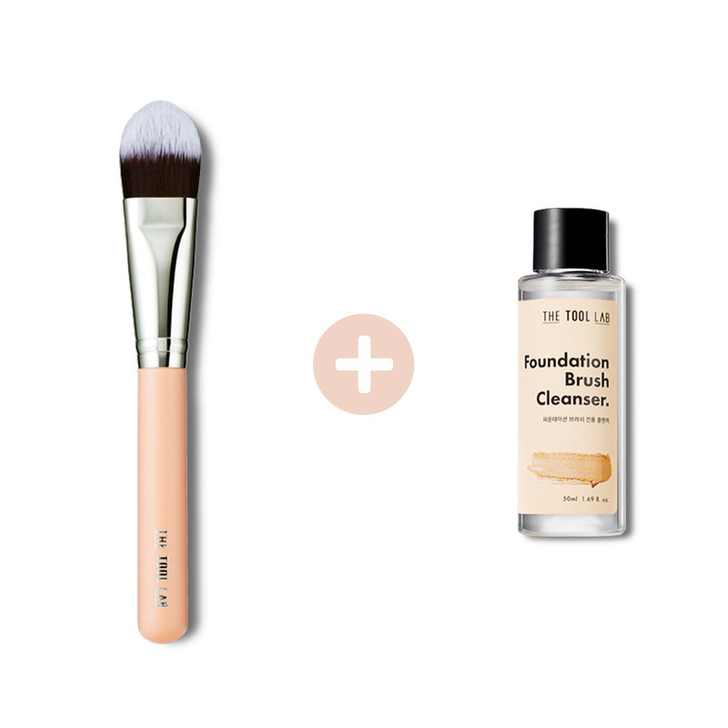 THE TOOL LAB 105 Foundation Brush Set (Brush+Foundation Brush Cleanser)