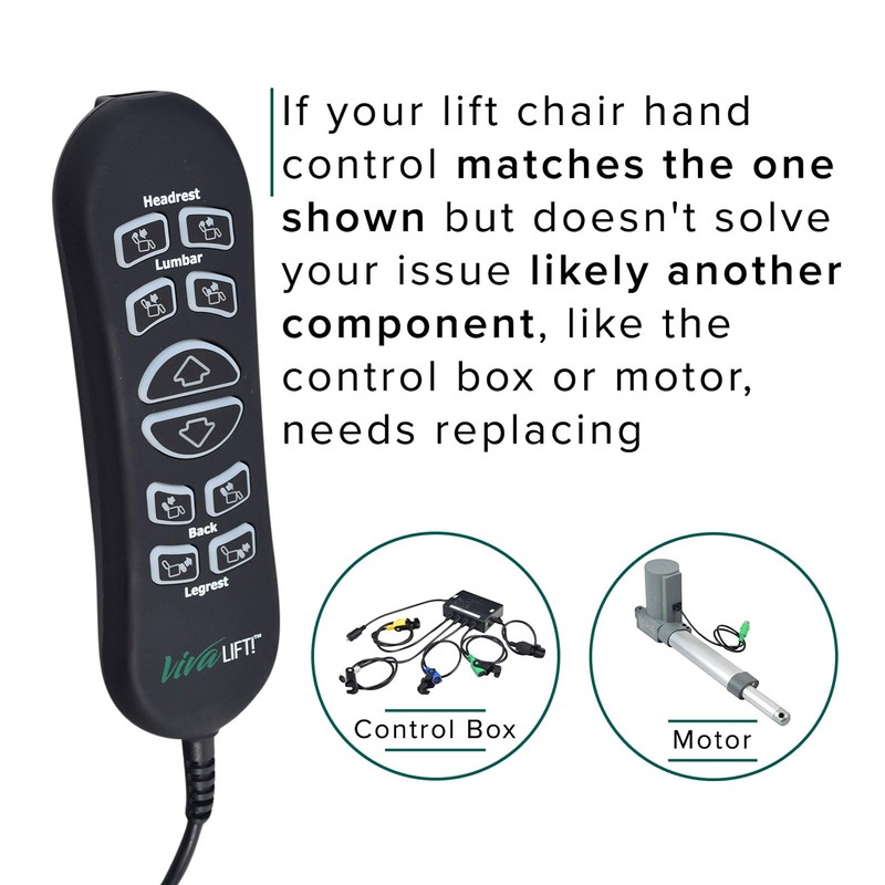 AlveyTech 10-Button 5-Pin Replacement Remote Hand Control for Pride VivaLift