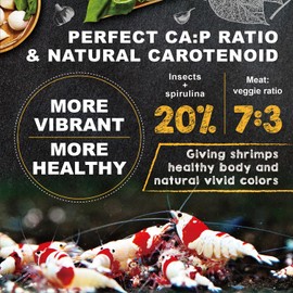 Ultra Fresh Shrimp Food, High Protein, Rich in Vitamins for Crystal, Caridina and Small Tropical Shrimp 4.94oz