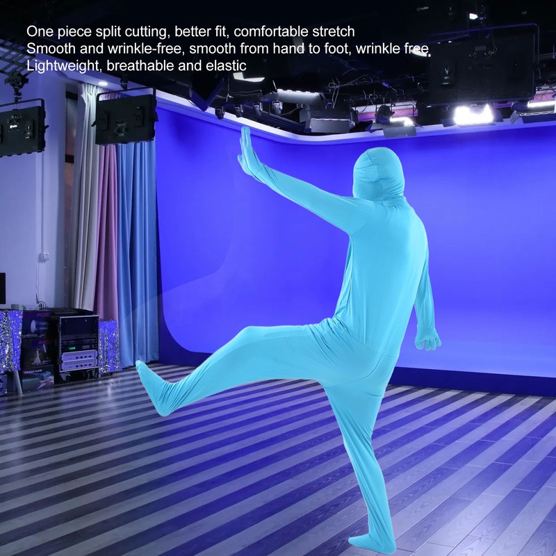 Photography Chromakey Bodysuit Blue Special Effects Full Body Stretch Fabric