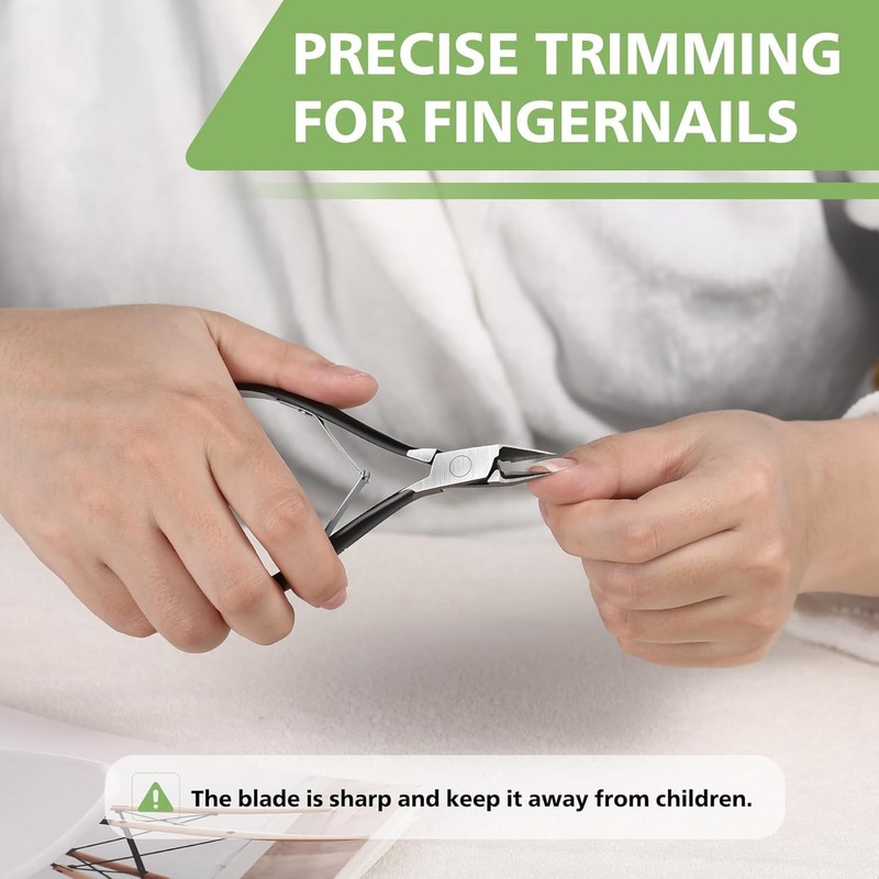 Toenail Clippers Straight Blade for Thick Toenails, Wide Open Pointed