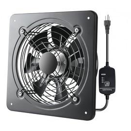 12 Inch Window & Wall Mounted Exhaust Fan, 720 CFM High Speed Ventilation Fan, 1460 RPM Industrial Extractor Fan with Adjustable Speed for Basement, Garage, Home, Office & Commercial Use
