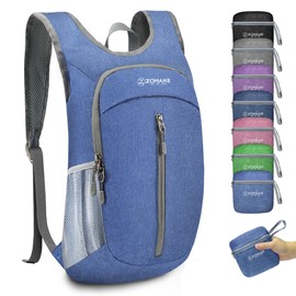 ZOMAKE 10L Foldable Backpack - Small Day Rucksack Outdoor for Travelling Walking Skiing and Running,Mini Lightweight Backpack for Women Men(Dark Blue)