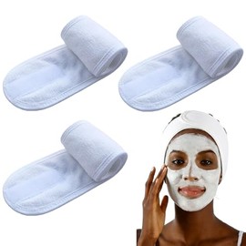 diademas faciales de spa, turbante de tela de rizo, diadema para lavado facial, toalla elástica ajustable para baño, maquillaje y deporte.
