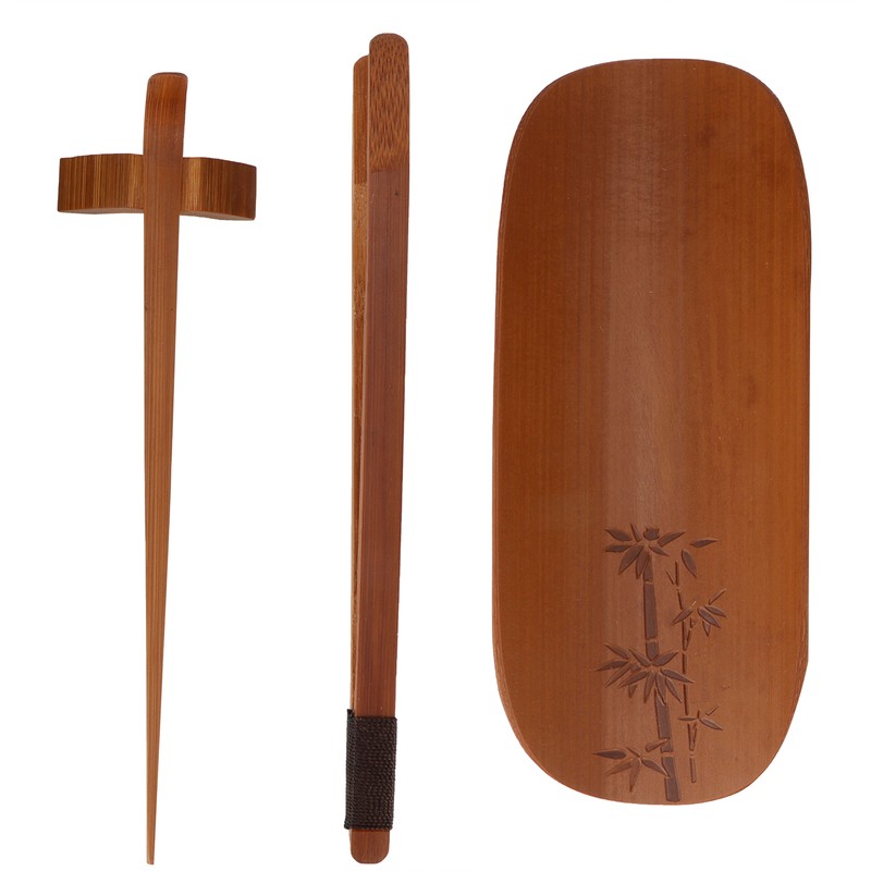 4Pcs set Tea Scoop Set Bamboo Hand Made Carving Tea