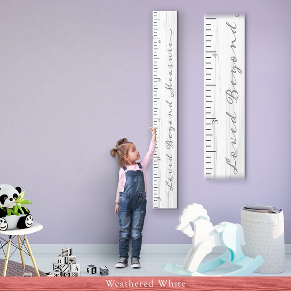 Wooden Kids Growth Chart Ruler for Boys and Girls (Loved