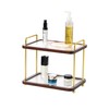 2-Tier Bathroom Counter Organizer with Transparent Stripe Acrylic Shelves, Brown