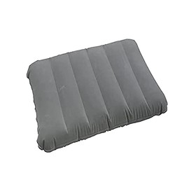 Ultralight Inflatable Camping Pillow Squared Flocked Fabric Air Pillow for Hiking,Camping,Traveling,Napping,Desk Rest,Neck Lumbar Support Grey