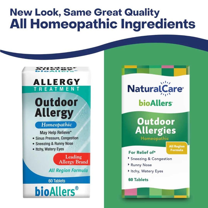 NaturalCare Outdoor Allergies Homeopathic Tablets by bioAllers, 60ct | May