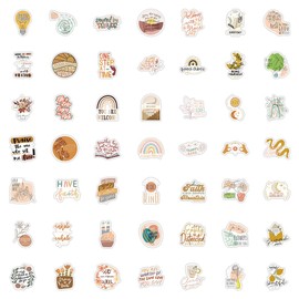 Pack of 100 Bohemian Bible Stickers Car Laptop Phone Guitar Skateboard Motorcycle Bicycle Bible Stickers Set Vinyl Waterproof Aesthetic Stickers for Teenagers Children Adults