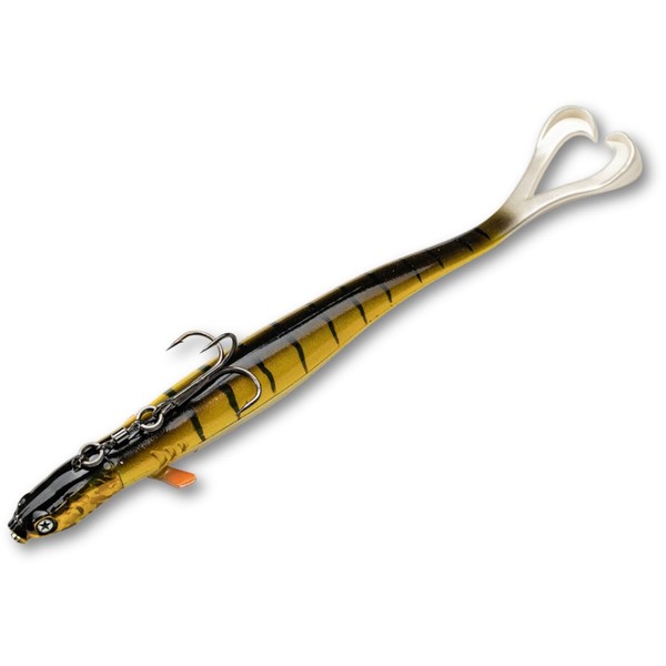 LMAB Drunk Shooter - Vertical Bait - 25 cm, Fishing Lure for Pelagic & Vertical Fishing, Zander Rubber Fish, Zander Bait, Zander Bait for Boat Fishing (Cherry Charly | 25 cm | 95 g)