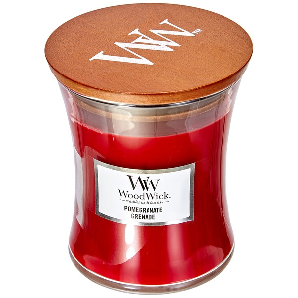 Woodwick Line Basic Medium Candela Pomegranate, Cera, Rosso, 10x10x11 cm, 275 unità