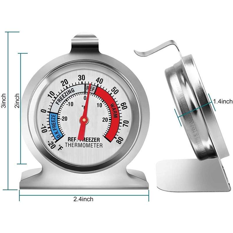 Refrigerator Thermometer, Large Dial Freezer Thermometer,Classic Series Temperature Thermometer for