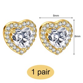 1 Paar Ohrstecker Silber 925, 14K Vergoldete Ohrringe Damen Hypoallergen Cubic Zirkonia Ohrstecker Set ohrringe Silber 925 Stecker, Ohrstecker Gold für Damen Mädchen